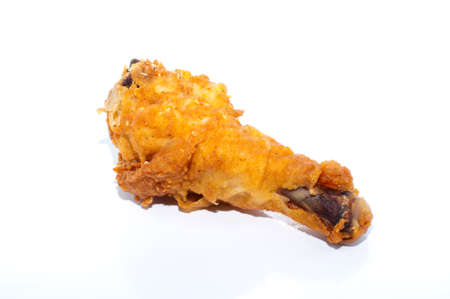 Golden brown fried chicken drumsticks 