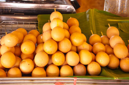 eggs grill at market, thailand の写真素材