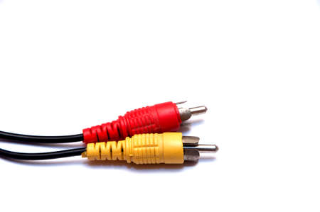 AV cables used in home stereos and entertainment systems. の写真素材