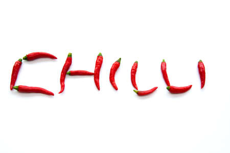 red chili isolate on white background の写真素材