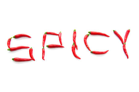 Spicy from red chili isolate on white background の写真素材