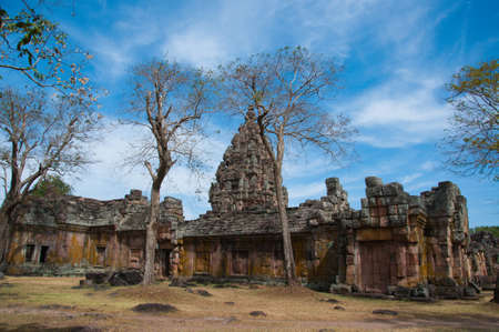 Ancient buddhist temple in koa panomrung, surin ,thailand の写真素材