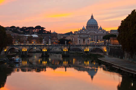 Saint Peter Basilica at sunset.の写真素材