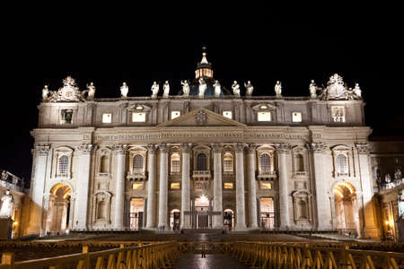 St. Peter Basilica at nightの写真素材