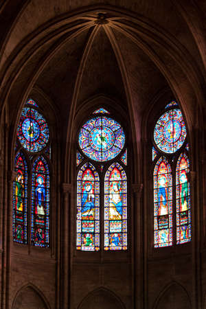 Notre Dame Cathedral Interior, Paris, Franceのeditorial素材