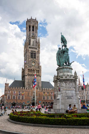 Brugge, Belgium, 05 August 2012 - View of the historical centre of Bruges, World Heritage Site of UNESCO.のeditorial素材