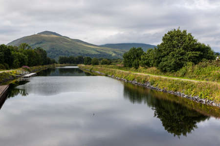 Highlands landscape in Scotland, UK. Taken during the Jacobite Train trip from Fort William to Mallaig.の写真素材