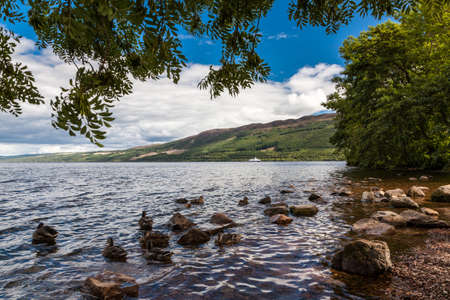 Loch Ness in the Scottish Highlands, Scotlandの写真素材