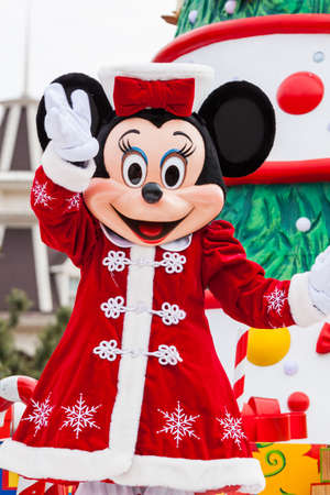 PARIS â December 31, 2013 â Disney Christmas Parade in Disneyland Paris.のeditorial素材
