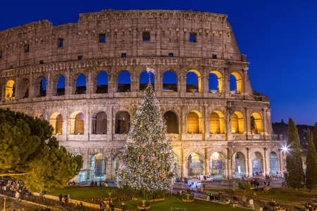 Colosseum in Rome at Christmas, Italyの写真素材