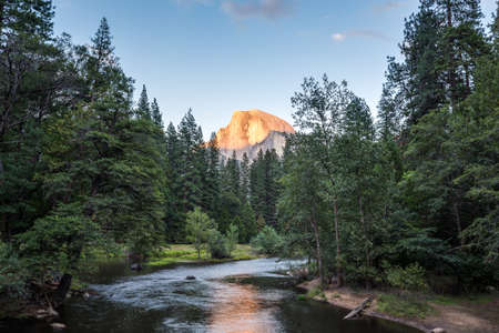 Half Dome at sunset in  Yosemite National Park, California, USA.の写真素材