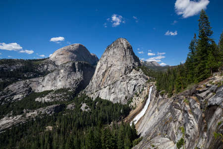 Nevada Fall and Liberty Cap in Yosemite National Park, California, USA.の写真素材