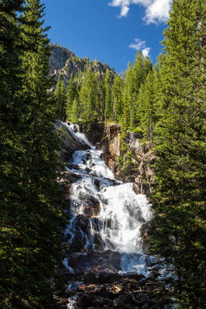 Hidden Falls at Grand Teton National Park, Wyoming, USAの写真素材