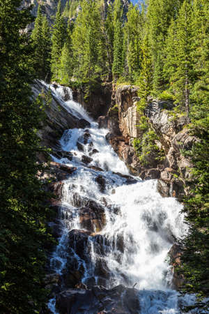 Hidden Falls at Grand Teton National Park, Wyoming, USAの写真素材