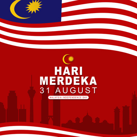 Background greeting Hari Merdeka which means Malaysia Independence Dayのイラスト素材