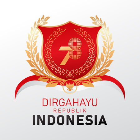The 78-year logo of the Dirgahayu Republik Indonesia badge, which means Indonesia Independence Dayのイラスト素材