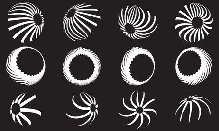 abstract circle stripes logo collectionのイラスト素材