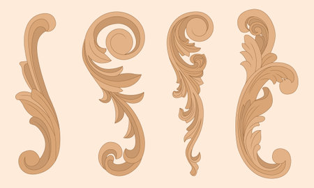 vintage floral decoration set. vector illustrationのイラスト素材