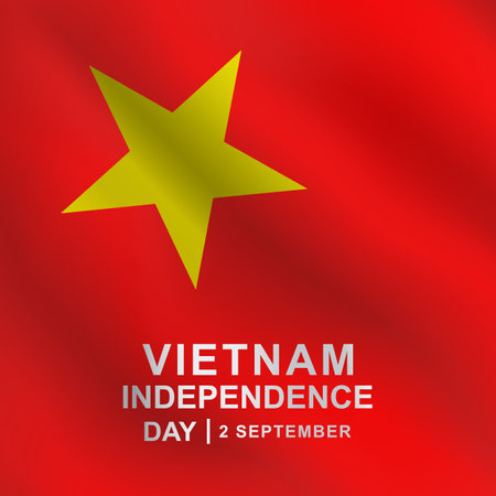 Realistic Vietnam Flag background suitable for Vietnam Independence greetingのイラスト素材