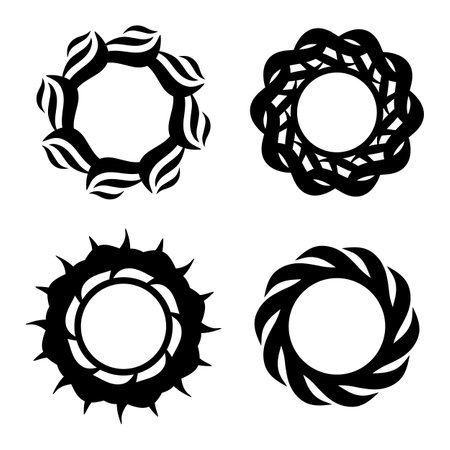 Collection of abstract symbol of circular shapeのイラスト素材