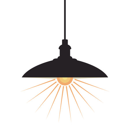 Simple hanging lamp isolated white backgroundのイラスト素材