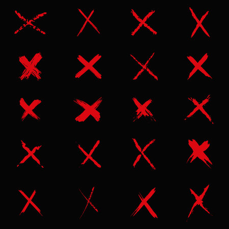 Collection of grunge style red cross symbolsのイラスト素材