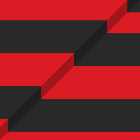 Simple 3d illusion red black sidewalk stairs. Vector illustrationのイラスト素材