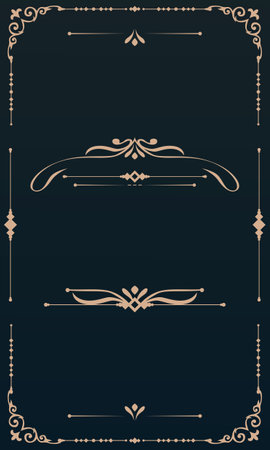 Border blank gold vintage floral decoration. Vintage wedding frame, Luxury invitation cover. Vector illustrationのイラスト素材