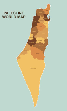 World map State of Palestine. Vector illustrationのイラスト素材