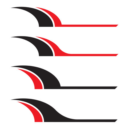 Variations of abstract striped car wrap vinyl decalのイラスト素材