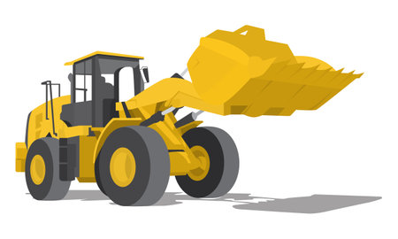 Flat design tractor agricultural farming vehicleのイラスト素材