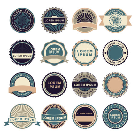 Collection of vintage style label and badge. Vector circle bannerのイラスト素材