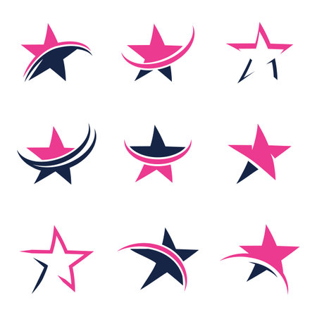 Collection of modern abstract star logos various shapesのイラスト素材