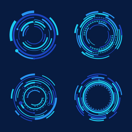 Collection of circular shape future hud interface designsのイラスト素材
