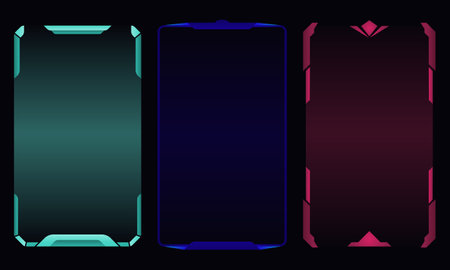 Collection of future hud interface frames. Technology digital borderのイラスト素材