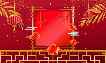 Happy Chinese New Year Luxurious Backgroundのイラスト素材