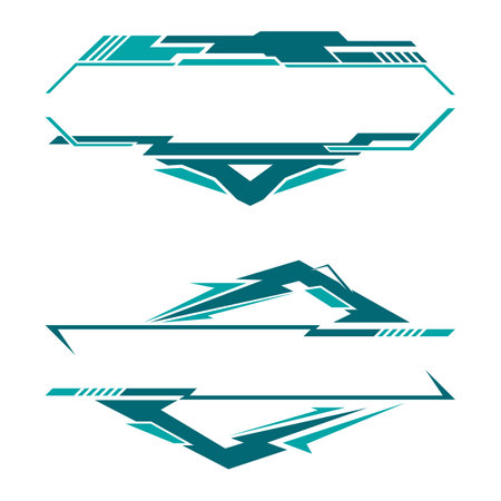 Blank technology banner. Racing logo. Blank futuristic labelのイラスト素材