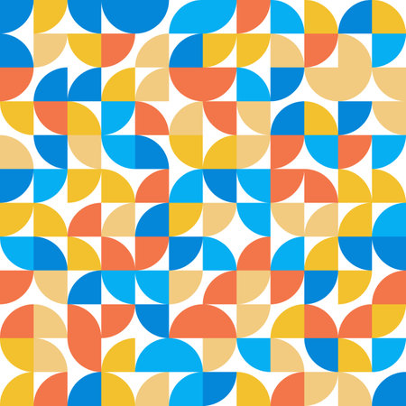 Cute background of geometric shapes. Bauhaus Pattern Vectorのイラスト素材