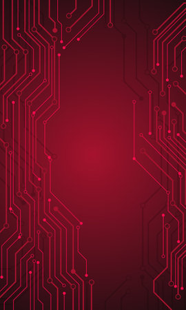 Red circuit board technology wallpaperのイラスト素材