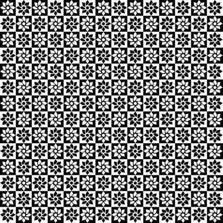 Monochrome floral pattern fabric template. Cute floral seamless patternのイラスト素材