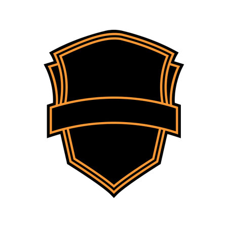 Blank modern badge. Blank game logo. Blank logo border, vector illustrationのイラスト素材