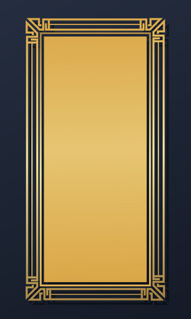 Luxury gold empty frame background suitable for invitation templateのイラスト素材