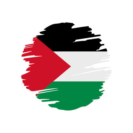 Illustration of circular Palestine flagのイラスト素材