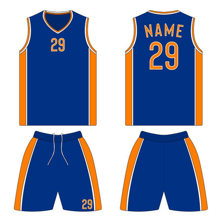 Basketball jersey uniform mockup front and back viewのイラスト素材