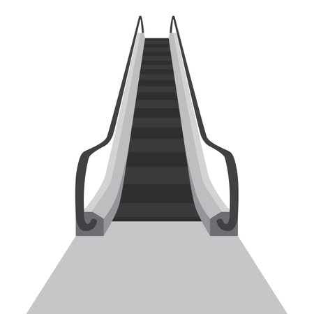 Flat design escalator illustration isolated white backgroundのイラスト素材