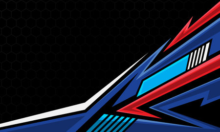 Car wrap vinyl sticker design abstract lines geometric futuristic racing styleのイラスト素材