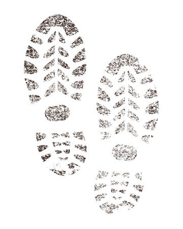 Abstract grunge style shoe print illustrationのイラスト素材