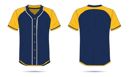 Baseball jersey uniform template front and back view. Vector illustrationのイラスト素材