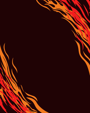 Abstract fire flame border blank backgroundのイラスト素材