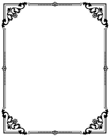 Abstract vintage floral ornate frame empty backgroundのイラスト素材